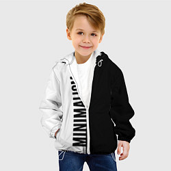 Куртка с капюшоном детская MINIMALISM - BLACK AND WHITE, цвет: 3D-белый — фото 2