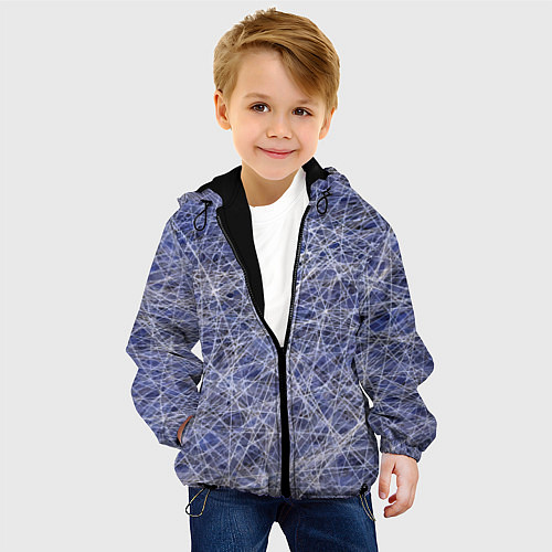 Детская куртка Паттерн из хаотичных линий - экспрессия / 3D-Черный – фото 4