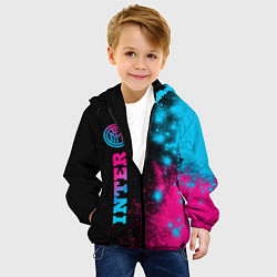 Куртка с капюшоном детская Inter - neon gradient: по-вертикали, цвет: 3D-черный — фото 2