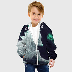 Куртка с капюшоном детская Магическая волчица, цвет: 3D-белый — фото 2