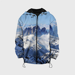 Куртка с капюшоном детская Гряда снежных вершин, цвет: 3D-черный