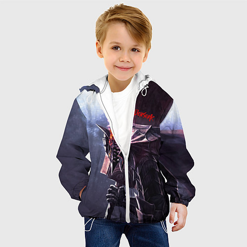 Детская куртка Берсерк С Мечечём На Плече / 3D-Белый – фото 4