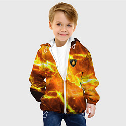 Куртка с капюшоном детская Lamborghini - яркие молнии, цвет: 3D-белый — фото 2