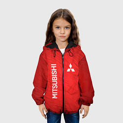 Куртка с капюшоном детская Mitsubishi sport - абстракция, цвет: 3D-черный — фото 2