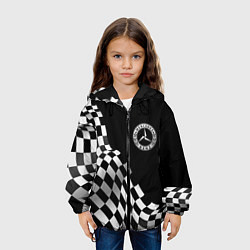 Куртка с капюшоном детская Mercedes racing flag, цвет: 3D-черный — фото 2
