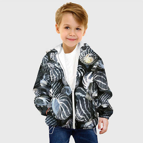 Детская куртка Паттерн из океанских ракушек / 3D-Белый – фото 4