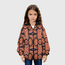 Куртка с капюшоном детская Объемная абстракция, цвет: 3D-черный — фото 2
