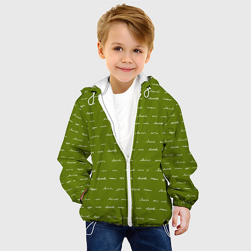 Детская куртка Зелёная любовь / 3D-Белый – фото 4