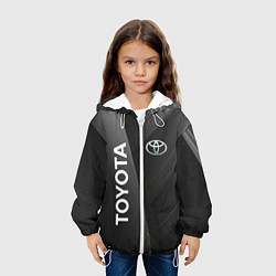 Куртка с капюшоном детская Toyota - серая абстракция, цвет: 3D-белый — фото 2