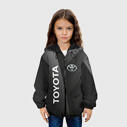 Куртка с капюшоном детская Toyota - серая абстракция, цвет: 3D-черный — фото 2