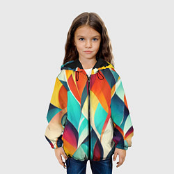 Куртка с капюшоном детская Красивые многоцветные узоры, цвет: 3D-черный — фото 2