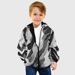 Куртка с капюшоном детская Зимник - камуфляж зимний косой, цвет: 3D-черный — фото 2