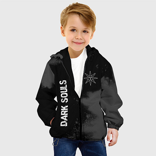 Детская куртка Dark Souls glitch на темном фоне: символ и надпись / 3D-Черный – фото 4