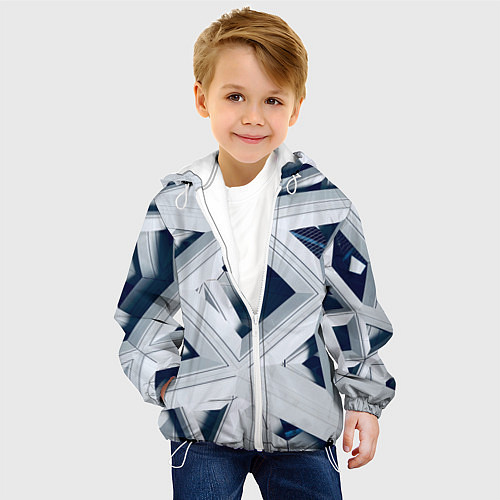 Детская куртка Абстрактное множество металлический пластин / 3D-Белый – фото 4