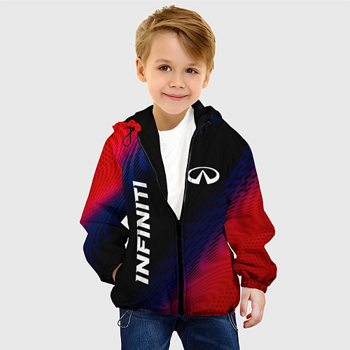 Детская куртка Infiniti красный карбон / 3D-Черный – фото 4