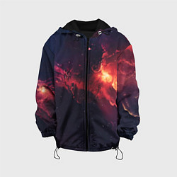 Куртка с капюшоном детская Космическое пламя, цвет: 3D-черный