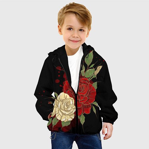 Детская куртка Прекрасные розы / 3D-Черный – фото 4