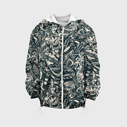 Куртка с капюшоном детская Винтажные flash tatoo, цвет: 3D-белый