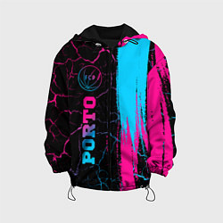 Куртка с капюшоном детская Porto - neon gradient: по-вертикали, цвет: 3D-черный