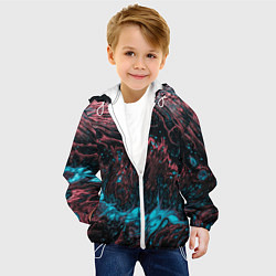 Куртка с капюшоном детская Красочные растекания, цвет: 3D-белый — фото 2