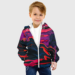 Куртка с капюшоном детская Текстура масляное пятно, цвет: 3D-белый — фото 2