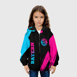 Куртка с капюшоном детская Bayern - neon gradient: надпись, символ, цвет: 3D-черный — фото 2