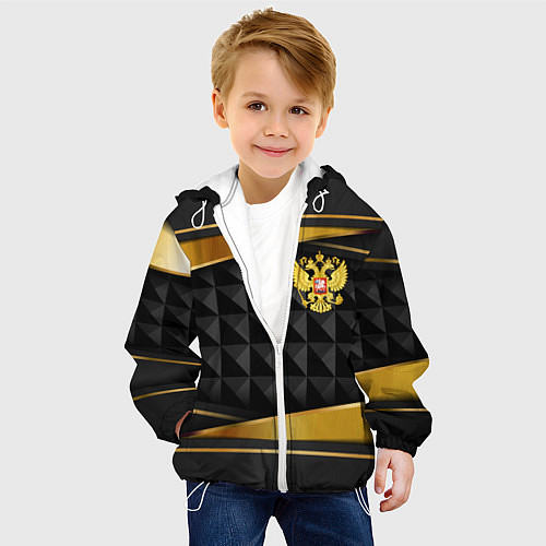 Детская куртка Gold & black - Russia / 3D-Белый – фото 4