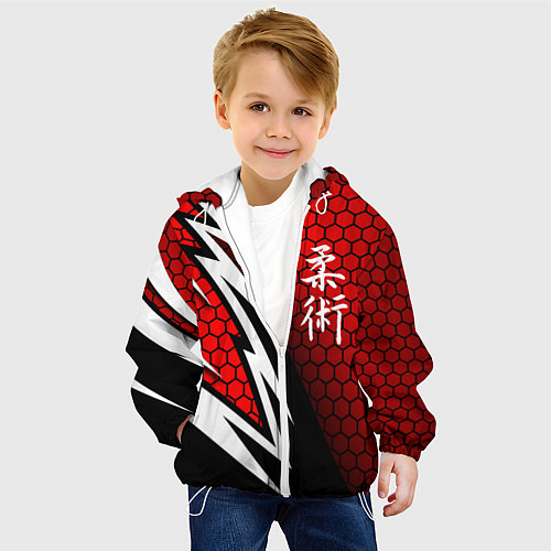 Детская куртка Джиу - Джитсу : Красная броня / 3D-Белый – фото 4