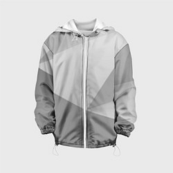 Куртка с капюшоном детская Геометрические серые фигуры, цвет: 3D-белый