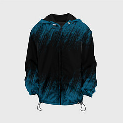 Куртка с капюшоном детская Синие штрихи на черном, цвет: 3D-черный