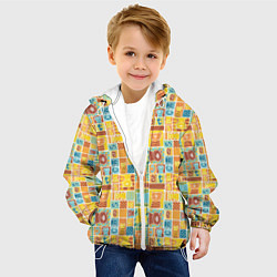 Куртка с капюшоном детская Кот попарт, цвет: 3D-белый — фото 2