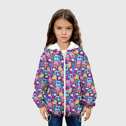 Куртка с капюшоном детская Человечки с наушниками, цвет: 3D-белый — фото 2