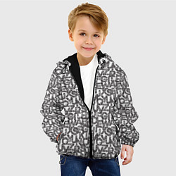 Куртка с капюшоном детская Алфавит гранж, цвет: 3D-черный — фото 2