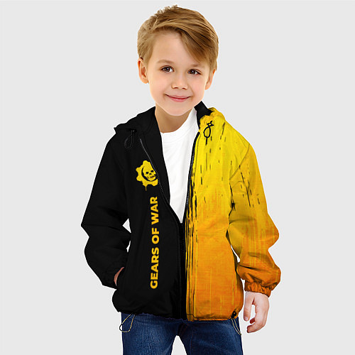 Детская куртка Gears of War - gold gradient: по-вертикали / 3D-Черный – фото 4