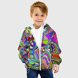 Куртка с капюшоном детская Детский красочный узор, цвет: 3D-белый — фото 2