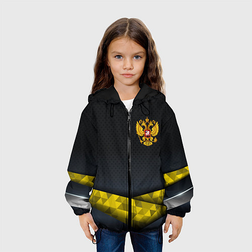 Детская куртка Золотой герб black gold / 3D-Черный – фото 3