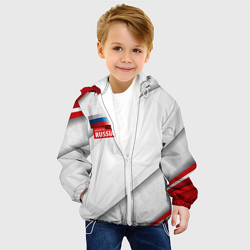 Детская куртка Red & white флаг России / 3D-Белый – фото 4