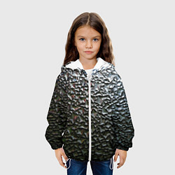 Куртка с капюшоном детская Неровная металлическая поверхность, цвет: 3D-белый — фото 2