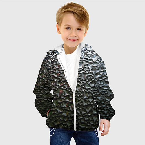 Детская куртка Неровная металлическая поверхность / 3D-Белый – фото 4