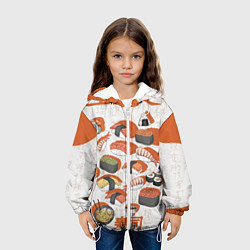 Куртка с капюшоном детская Японская еда, цвет: 3D-белый — фото 2