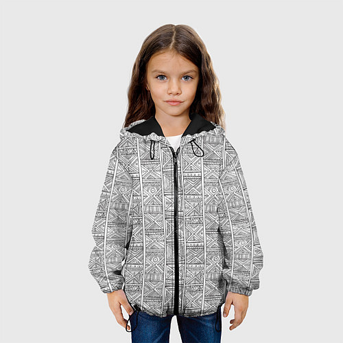 Детская куртка Орнамент треугольник / 3D-Черный – фото 3