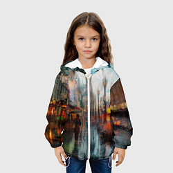 Куртка с капюшоном детская В Питере дождь, цвет: 3D-белый — фото 2