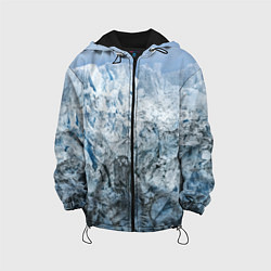 Куртка с капюшоном детская Ледяные горы со снегом, цвет: 3D-черный