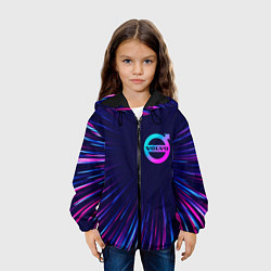 Куртка с капюшоном детская Volvo neon speed lines, цвет: 3D-черный — фото 2