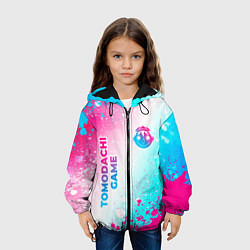 Куртка с капюшоном детская Tomodachi Game neon gradient style: надпись, симво, цвет: 3D-черный — фото 2
