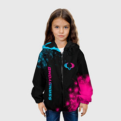 Куртка с капюшоном детская SsangYong - neon gradient: надпись, символ, цвет: 3D-черный — фото 2