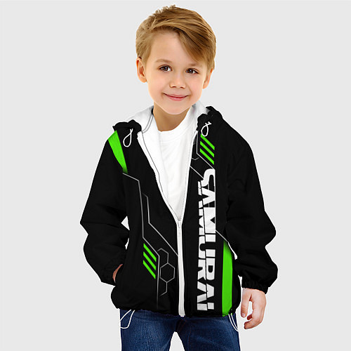 Детская куртка Samurai - Зеленые технологии / 3D-Белый – фото 4