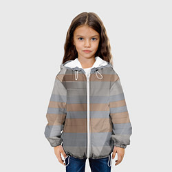 Куртка с капюшоном детская Прямоугольная масса пластин, цвет: 3D-белый — фото 2