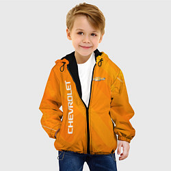 Куртка с капюшоном детская Chevrolet Абстракция жёлтая, цвет: 3D-черный — фото 2
