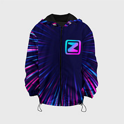 Куртка с капюшоном детская Zotye neon speed lines, цвет: 3D-черный